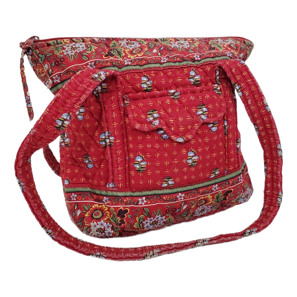 VTG VERA BRADLEY Floral Villager Tote Bag Handbag Purse Made in USA